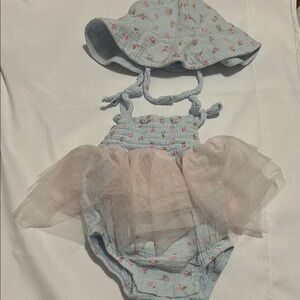 Floral Baby Romper with Hat
